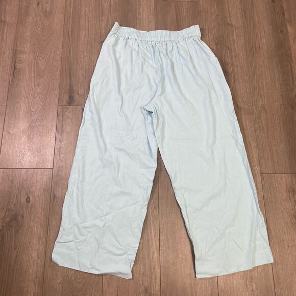 Madewell Pull On Straight Crop Linen Blend Casual Pants US Women's 10 New - Picture 4 of 9